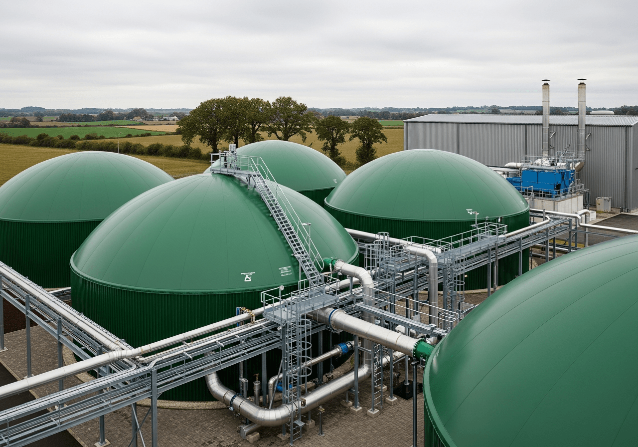 Biogas plants: technical illustration